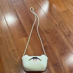 Beaded White Crossbody Bag